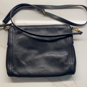 Black leather fossil crossbody purse